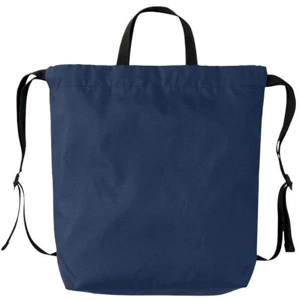 ハンドル付ポリ巾着リュック：ネイビーの商品画像9枚目