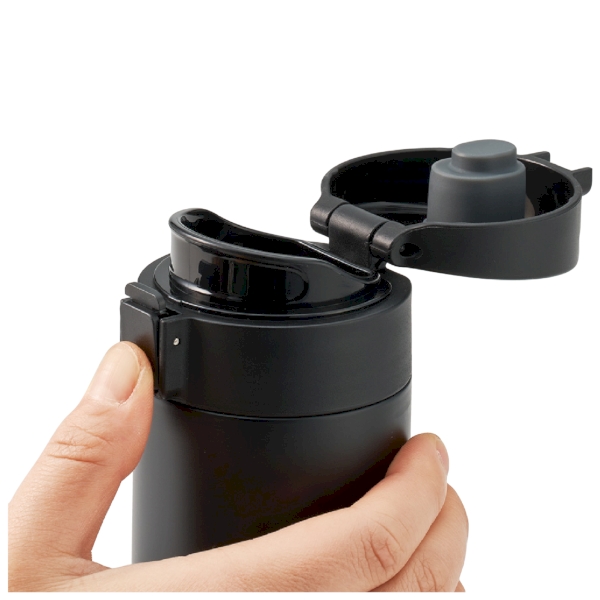 軽量ワンタッチサーモボトル360ml：ブラックの商品画像4枚目