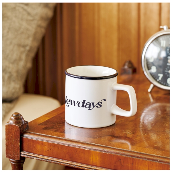 陶器マグストレート　ラウンドリップ(M)：ホワイト×ブラックの商品画像5枚目