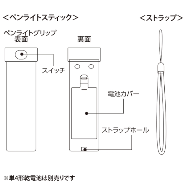 ペンライトスティック(アクリル板対応)：ブラックの商品画像9枚目