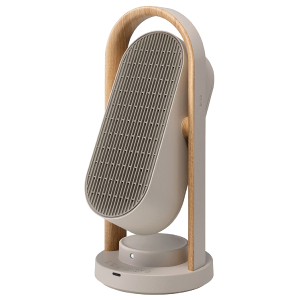 WOOD　STYLE　上下左右自動首振りセラミックヒーター1台(グレージュ)の商品画像2枚目