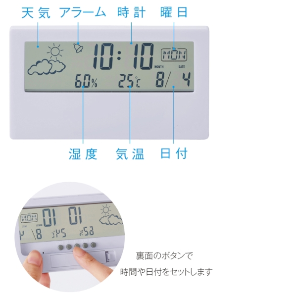 クリアスクリーン多機能デジタル時計の商品画像2枚目