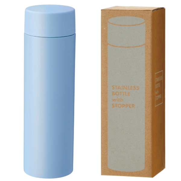 ストッパー付き真空ステンレスボトル230ml(ブルー)【ミニボトル】の商品画像3枚目