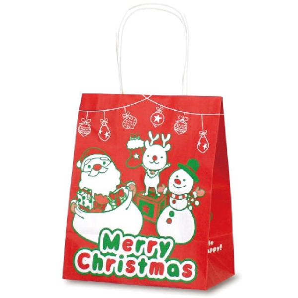 手提げ紙袋　クリスマスバスケット1枚(小)【Christmas　Xmas】の商品画像2枚目