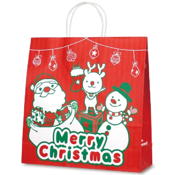 手提げ紙袋　クリスマスバスケット1枚(中)【Christmas　Xmas】の商品画像2枚目