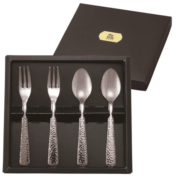 燕匠一　鎚目スプーン&フォークペア4Pセットの商品画像3枚目