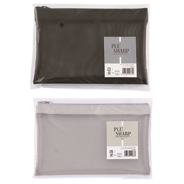 プラシャープ・ストラップ付きメッシュフラットポーチ(グレー)の商品画像5枚目