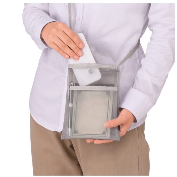 プラシャープ・フロントポケット付きメッシュサコッシュ(グレー)の商品画像2枚目