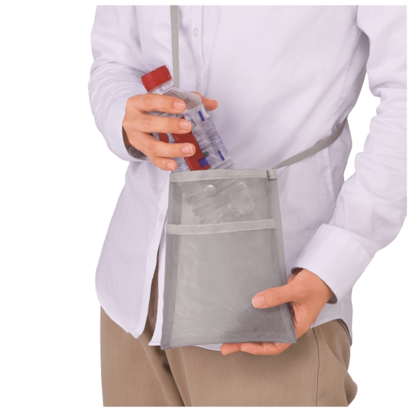 プラシャープ・フロントポケット付きメッシュサコッシュ(グレー)の商品画像4枚目