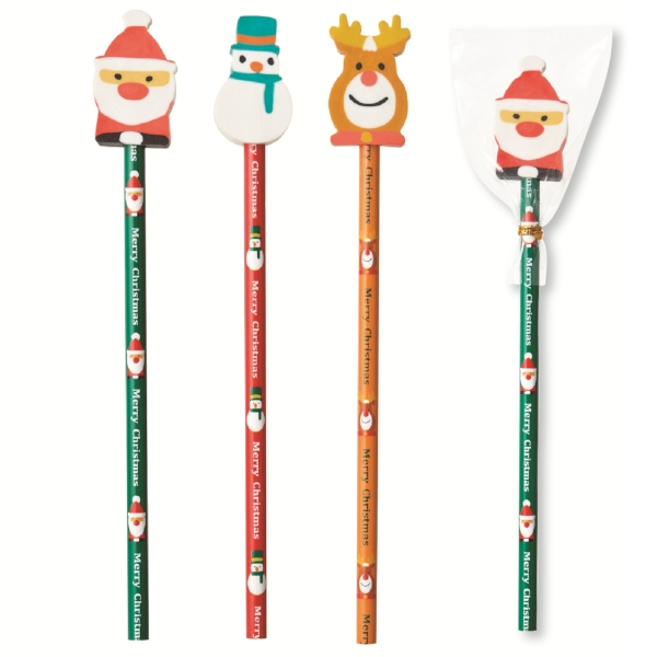 クリスマス消しゴム付き鉛筆の商品画像2枚目