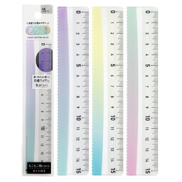 メモリが見やすい　色づく定規　15cm1個の商品画像3枚目