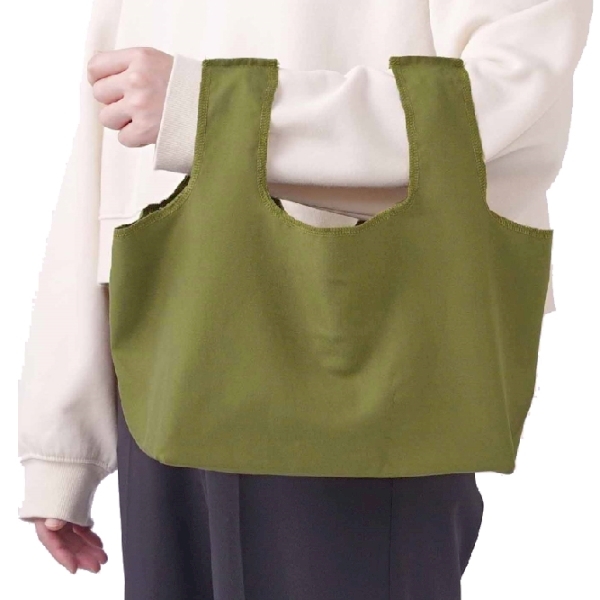 スエード風　コンビニエコバッグ(オリーブ)【SALE】の商品画像2枚目