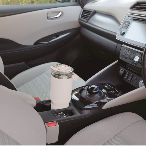 アンサンブル　ハンドル付き真空二重2WAYタンブラー(ストロー付き)(グレー)の商品画像4枚目