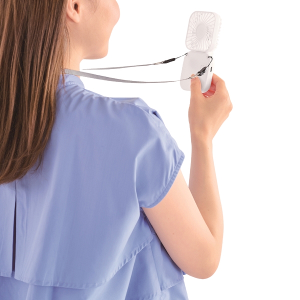 充電式3WAY折りたたみハンディファン(ネックストラップ付き)の商品画像5枚目