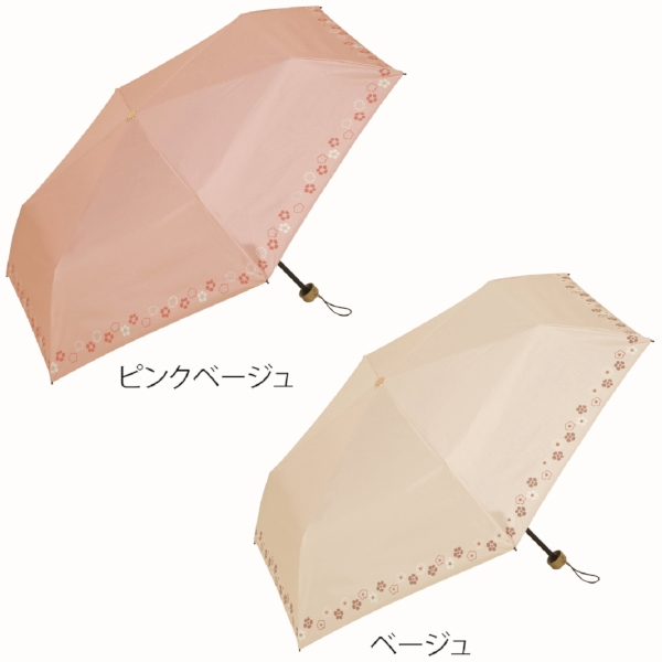 京都くろちく・晴雨兼用こんぱくと折傘(梅ならべ)の商品画像2枚目