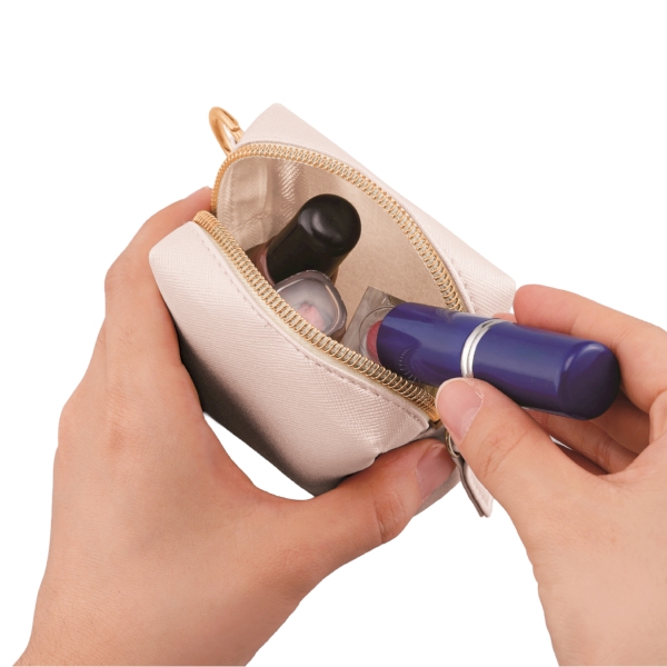 リングカラビナ付きスクエアポーチ(パールホワイト)の商品画像5枚目