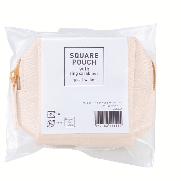 リングカラビナ付きスクエアポーチ(パールホワイト)の商品画像7枚目