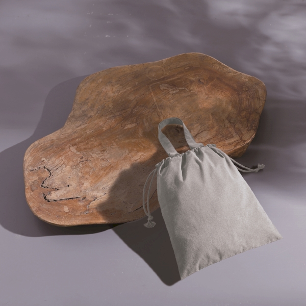 スフィア・リサイクルコットンフラット2WAY巾着バッグ(グレー)の商品画像4枚目