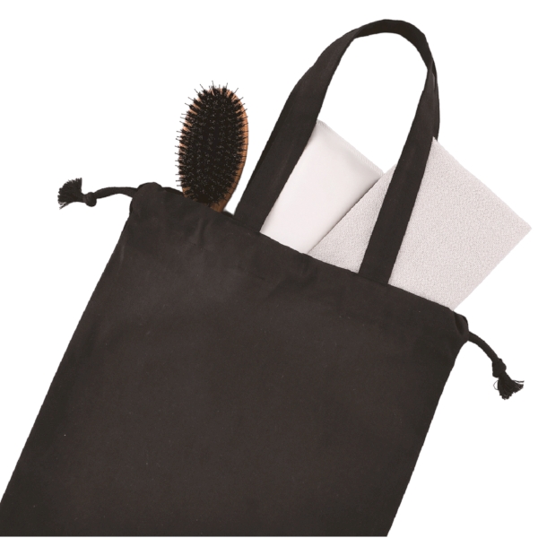 スフィア・リサイクルコットンフラット2WAY巾着バッグ(ブラック)の商品画像2枚目