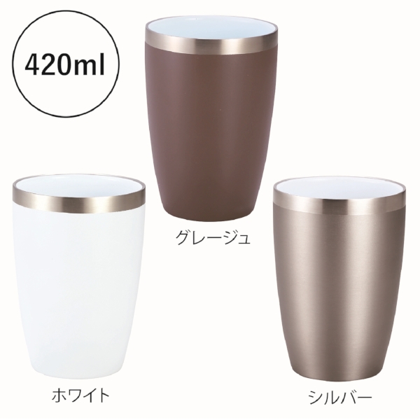 セラミック加工真空二重構造ステンレスタンブラー(シルバー)の商品画像6枚目
