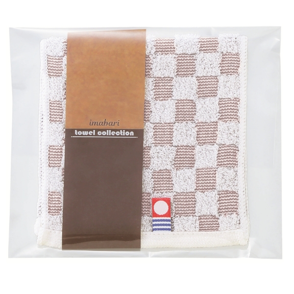 今治チェックポケットタオルハンカチ(ブラウン)の商品画像4枚目