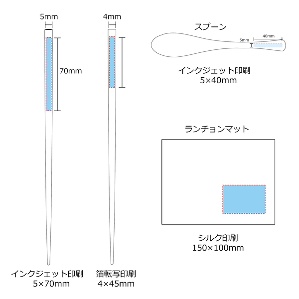 オリジナル箸＆スプーン　ランチョンマットセットの商品画像3枚目