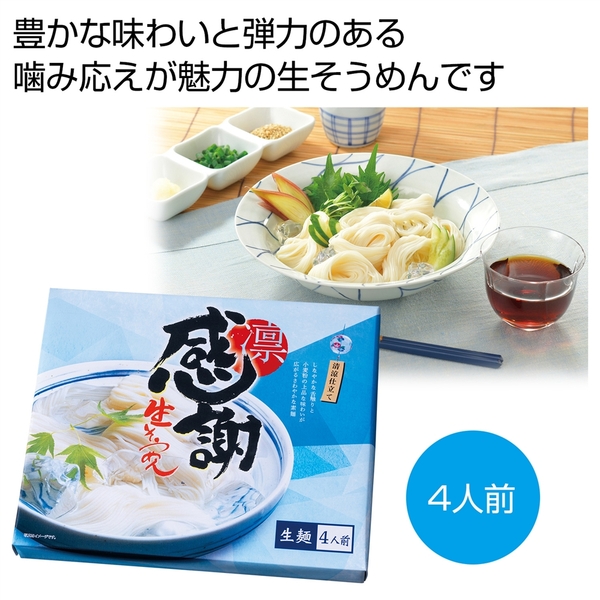 感謝　つゆ付生そうめん4人前
