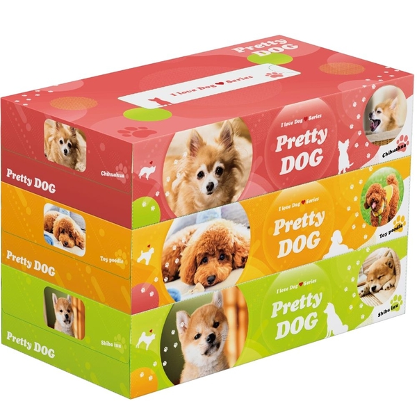 プリティドッグBOXティッシュ130W3個組
