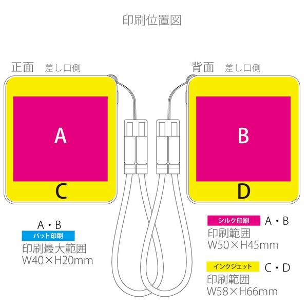 PD急速充電コードストラップ付モバイルチャージャー5000(全面印刷対応)：ブラックの商品画像3枚目