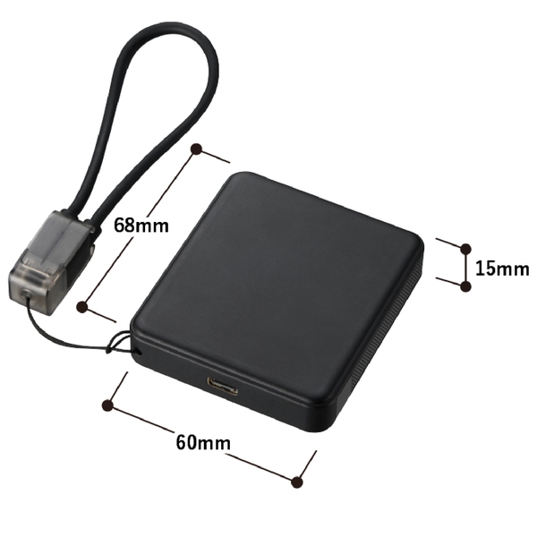 PD急速充電コードストラップ付モバイルチャージャー5000(全面印刷対応)：ブラックの商品画像6枚目