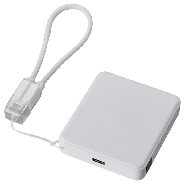 PD急速充電コードストラップ付モバイルチャージャー5000(全面印刷対応)：ホワイトの商品画像7枚目