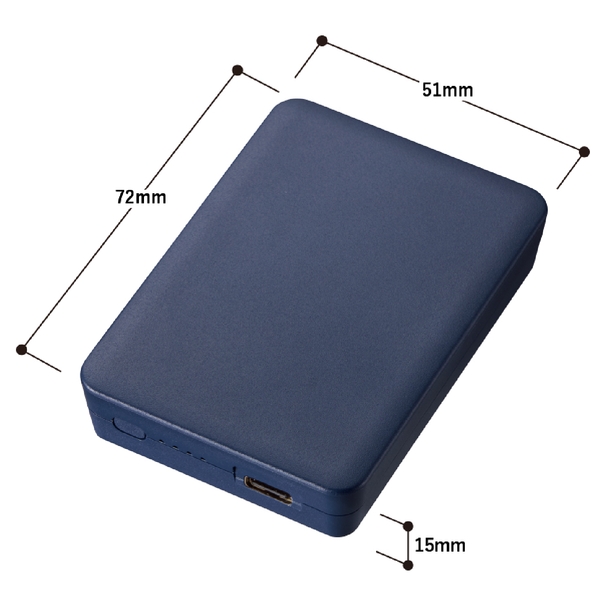 全面印刷できるモバイルチャージャー2500　スクエア：ブラックの商品画像6枚目