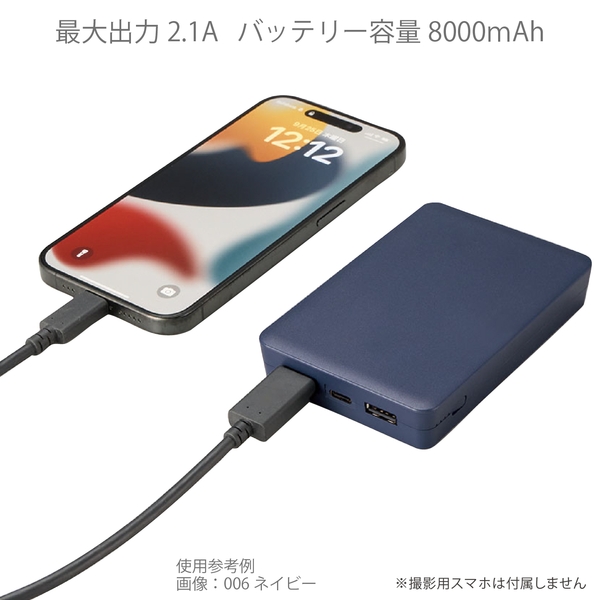 全面印刷できるモバイルチャージャー8000　スクエア：ホワイトの商品画像5枚目