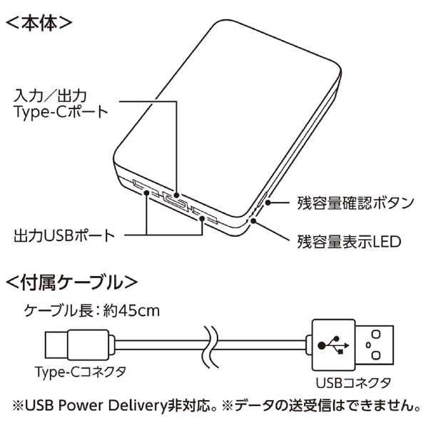 全面印刷できるモバイルチャージャー8000　スクエア：ホワイトの商品画像10枚目