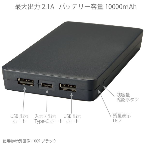 全面印刷できるモバイルチャージャー10000　スクエア：ネイビーの商品画像4枚目