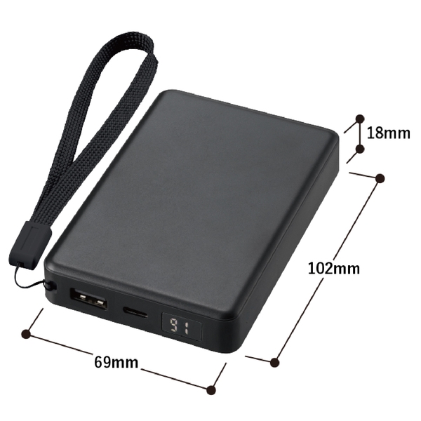 モバイルチャージャー8000　デジタル表示付：ブラックの商品画像7枚目