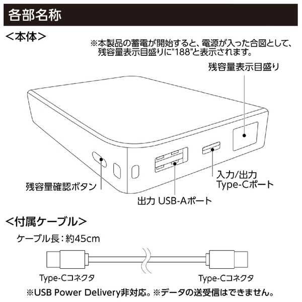 モバイルチャージャー8000　デジタル表示付：ブラックの商品画像10枚目