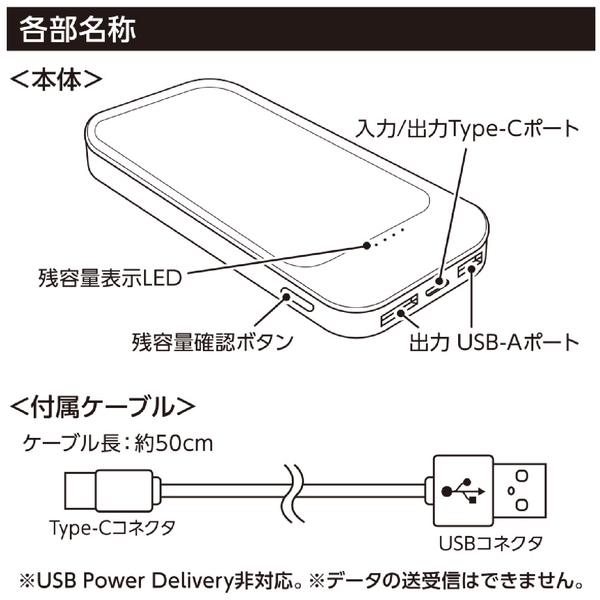 モバイルチャージャー10000（準固体使用）：ブラックの商品画像11枚目