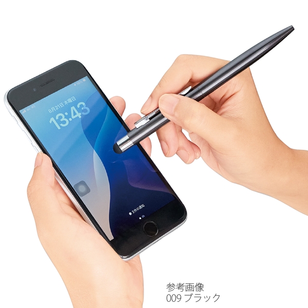 タッチペン付クールメタルボールペン(再生ステンレス)：シルバーの商品画像2枚目