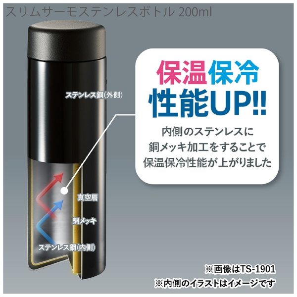ステンレスサーモドリンクボトル200ml：ネイビーの商品画像4枚目
