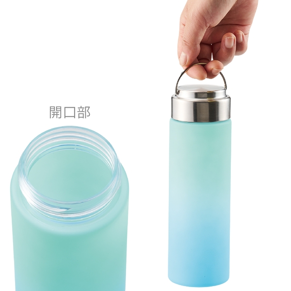 グラデーションハンドルクリアボトル500ml：ピンク×パープルの商品画像4枚目