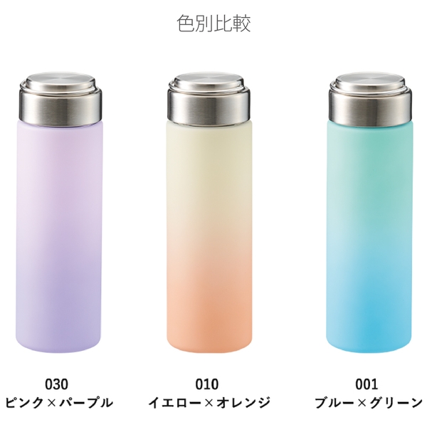 グラデーションハンドルクリアボトル500ml：ピンク×パープルの商品画像7枚目