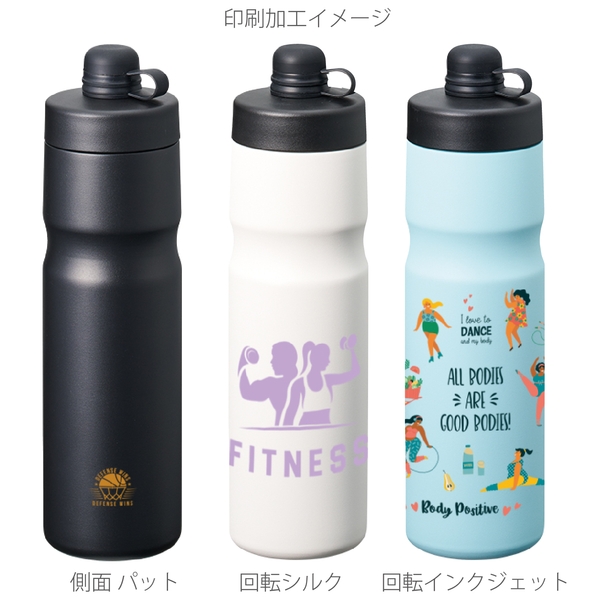 ステンレスサーモスポーツボトル600ml：ブラックの商品画像2枚目