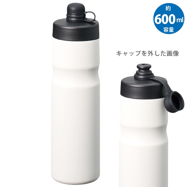 ステンレスサーモスポーツボトル600ml：ホワイトの商品画像7枚目