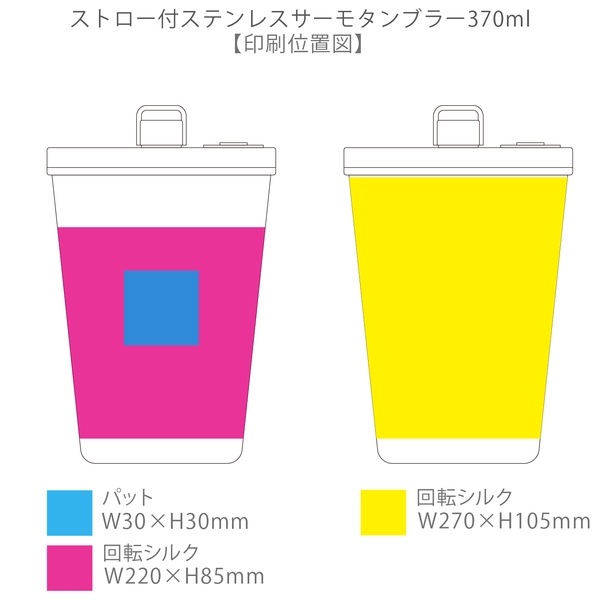 ストロー付ステンレスサーモタンブラー370ml：ホワイトの商品画像3枚目