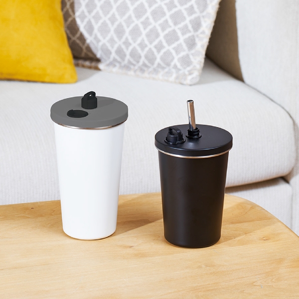 ストロー付ステンレスサーモタンブラー370ml：ホワイトの商品画像7枚目