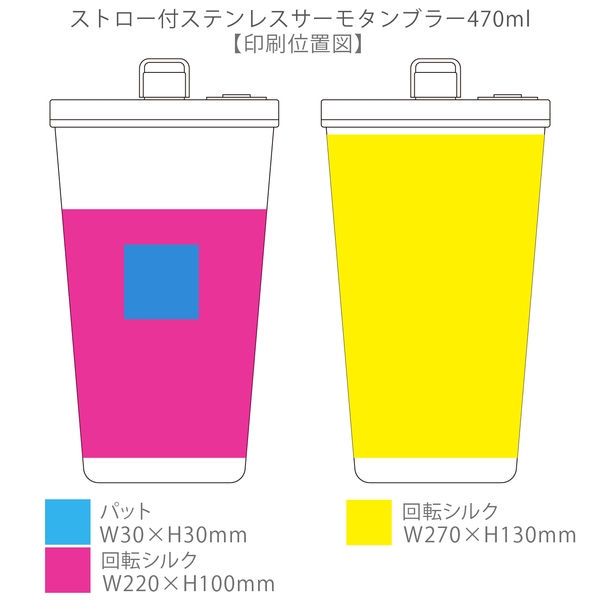 ストロー付ステンレスサーモタンブラー470ml：ブラックの商品画像3枚目