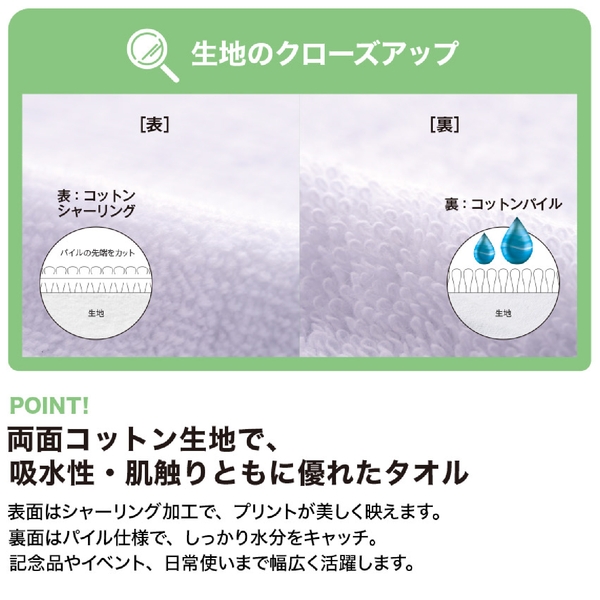 プリントしやすいコットンシャーリングループ付タオル：ホワイトの商品画像2枚目