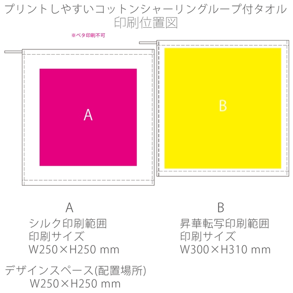 プリントしやすいコットンシャーリングループ付タオル：ホワイトの商品画像3枚目
