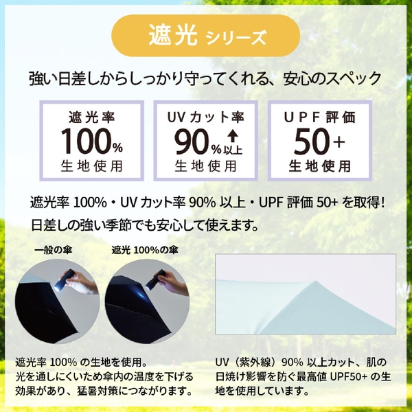 グラデーション遮光折りたたみ傘(ポーチ付)：ブルーの商品画像5枚目